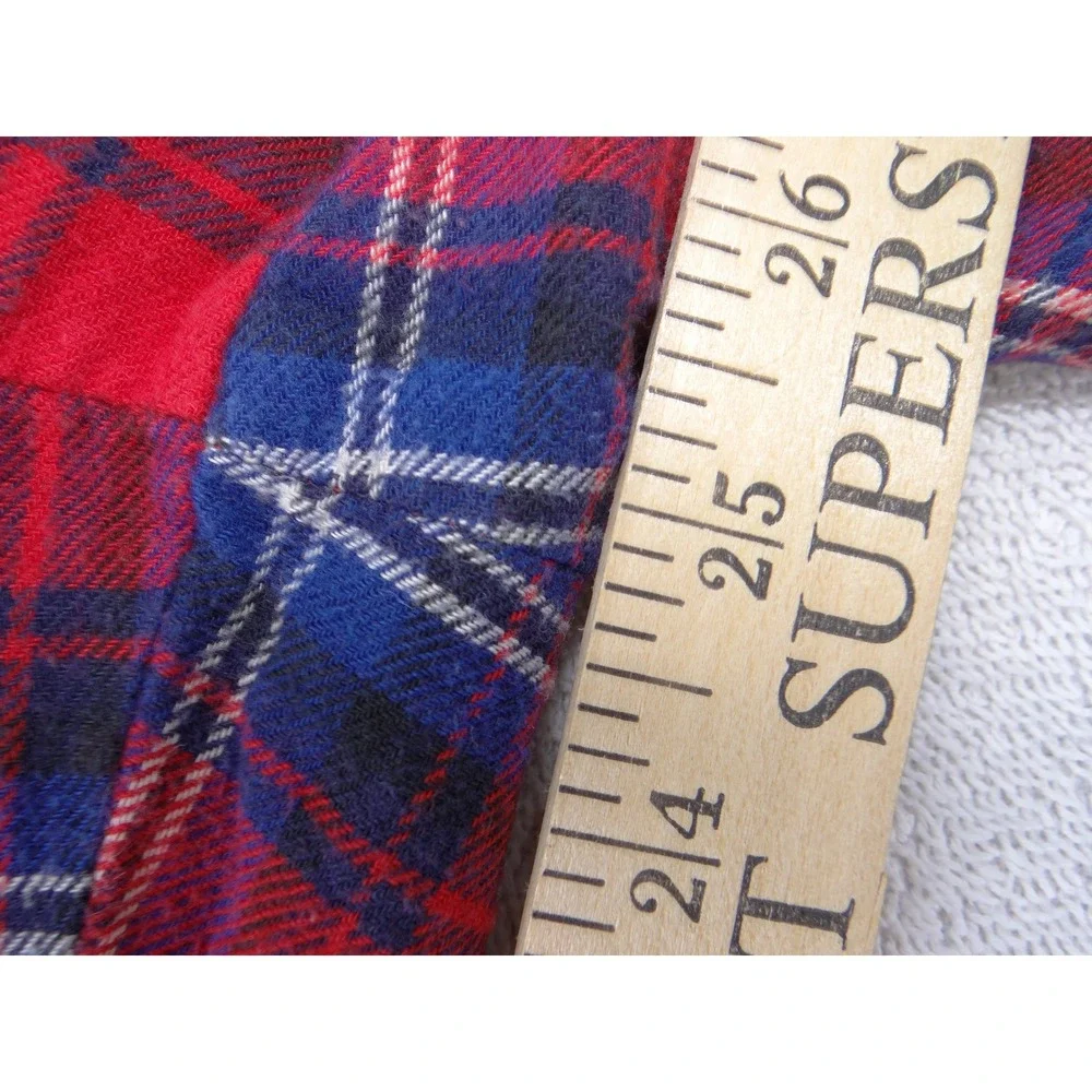 GapBody Mens Pajama Pants Large Red Blue Plaid Flannel Jogger Lounge Sleep